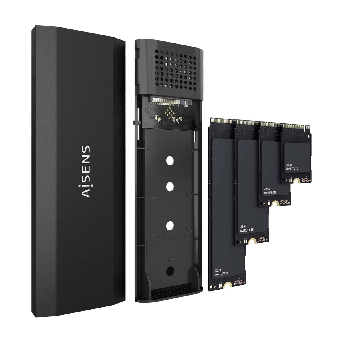 Galery – AISENS ASM2-028B Caixa para Discos Rígidos Compartimento SSD Preto M.20