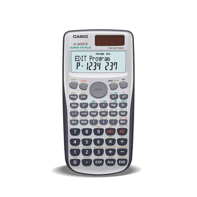 Thumbnail-Calculadora de sobremesa programável Casio FX-3650PII – Display de 2 linhas – 279 funções – 360 etapas de programação – Bateria e energia solar