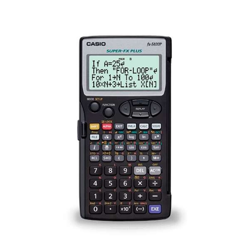 Thumbnail-Calculadora de sobremesa programável Casio FX-5800PLUS – Display de 4 linhas – 664 funções – 26 memórias – 128 fórmulas armazenadas – Alimentado por bateria