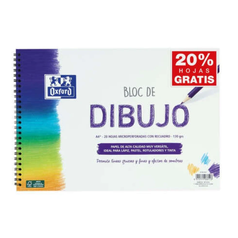 Thumbnail-Bloco de Desenho Escolar Oxford Formato Espiral A4+ com Requadro – 20 Folhas Microperfuradas 130gr Cor Natural – Papel Superfície Áspera