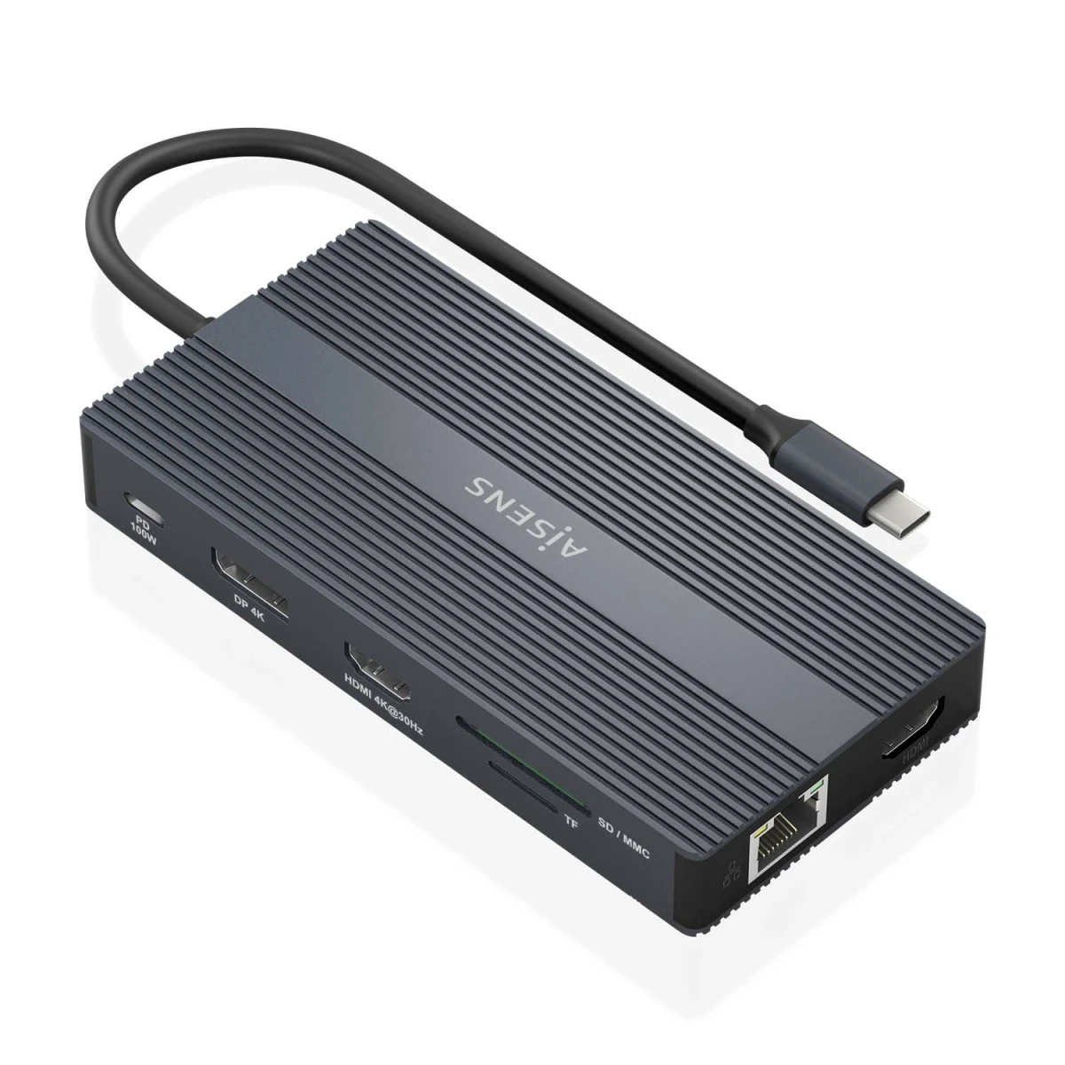 Thumbnail-AISENS ASUC-12P017-GR base & duplicador de portas Com fios USB 3.2 Gen 1 (3.1 Gen 1) Type-C Cinzento