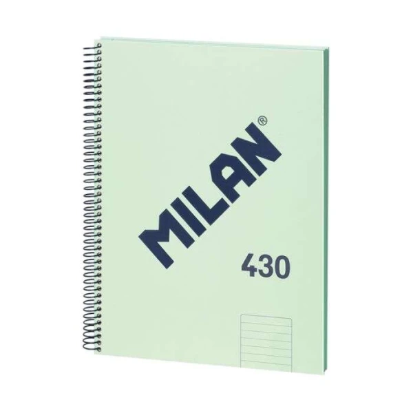 Thumbnail-Caderno Espiral Série Milan 1918 Formato A4 Forrado 7mm – 80 Folhas de 95 gr/m2 – Microperfurado, 4 Furos – Cor Verde