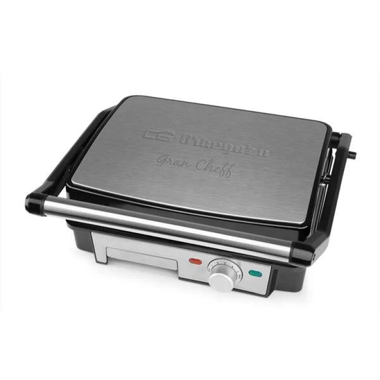 Thumbnail-Grelhador Multifunções Orbegozo 4560 – Cozinha isenta de óleo com potência de 2200W – Superfície antiaderente – Placas articuladas 180º – Termostato regulável e tabuleiro para recolha de molhos