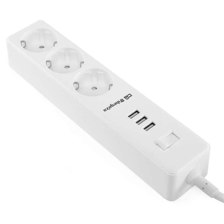 Thumbnail-Orbegozo Power Strip 3 plugues VDE e 3 USB – Conexão para 6 dispositivos – Proteção contra sobrecarga – Ideal para viagens – Interruptor de segurança – Potência máxima 3680W