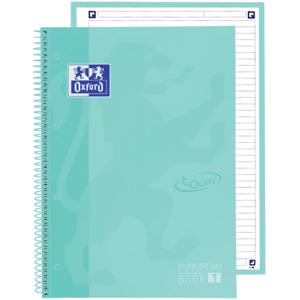 Thumbnail-Oxford School Touch Europeanbook 1 Caderno A4+ 80 Folhas Microperfurado 1 Linha – Capa Extradura – Cor Ice Mint