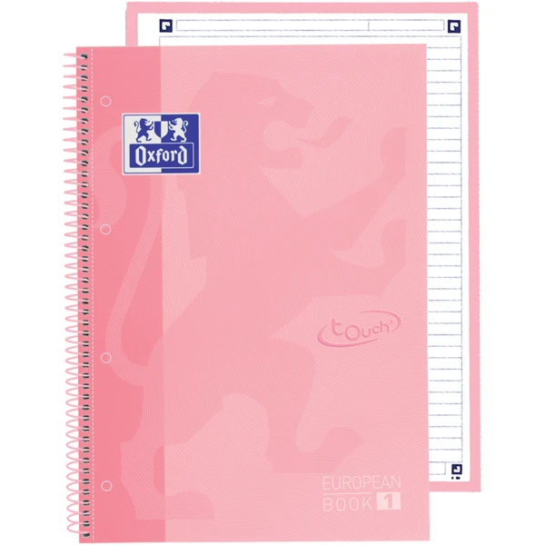 Thumbnail-Oxford School Touch Europeanbook 1 Caderno A4+ 80 Folhas Microperfurado 1 Linha – Capa Extradura – Cor Rosa