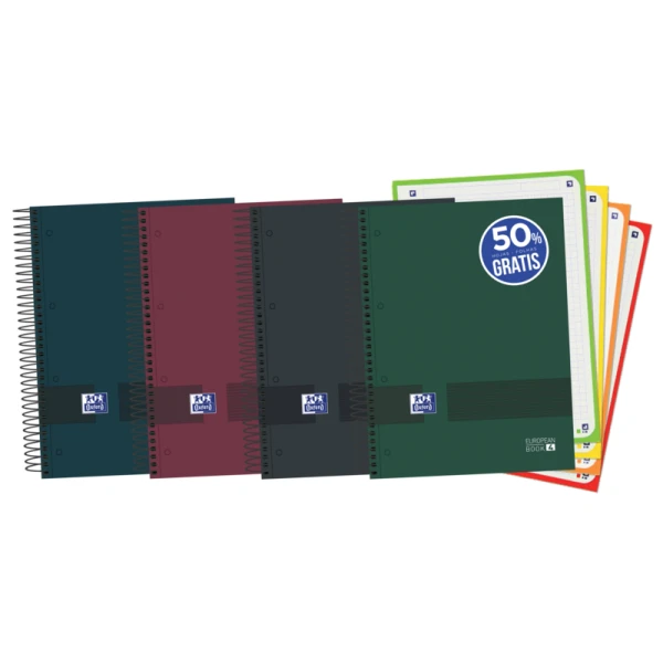 Thumbnail-Oxford & You Cuaderno A5+ Capa Extradura Europeanbook – 120 Folhas – Quadrado 5×5 – Cores Sortidas