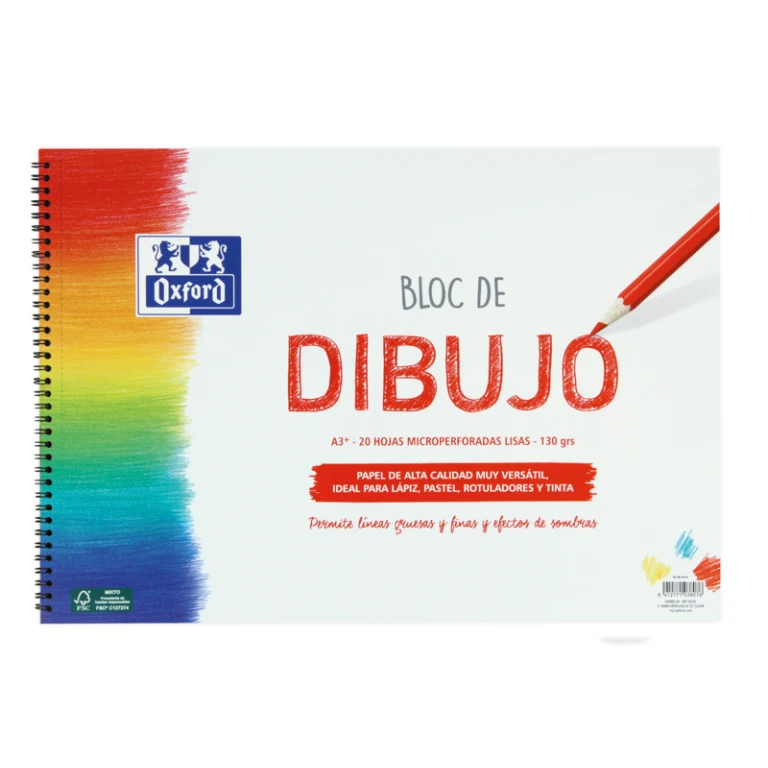 Thumbnail-Caderno Espiral Oxford Dibujo Escolar A3+ – Capa Mole/Capa Dura – 20 Folhas 130gr Liso