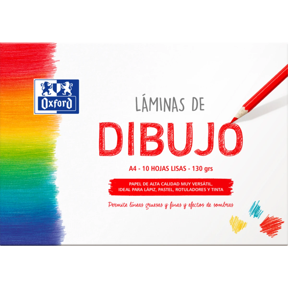 Thumbnail-Envelope Oxford Dibujo Escolar de Folhas de Desenho A4 – 10 Folhas de 130gr – Papel Liso de Alta Qualidade – Ideal para Estudantes e Artistas