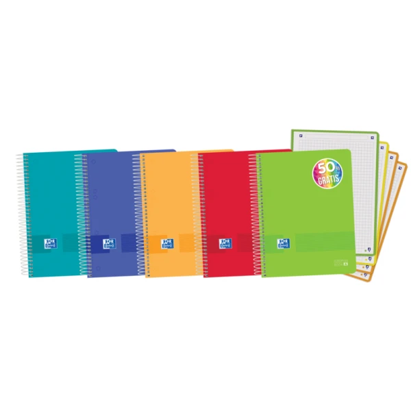 Thumbnail-Oxford Live & Go A5+ Europeanbook – Capa Plástica – 120 Folhas – Cores Sortidas