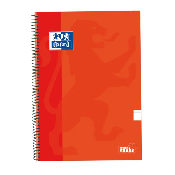 Thumbnail-Oxford School Classic Cuaderno Spiral Cover Extradura Write&Erase – Folio Pauta 2,5mm – 80 Folhas – Cor Laranja