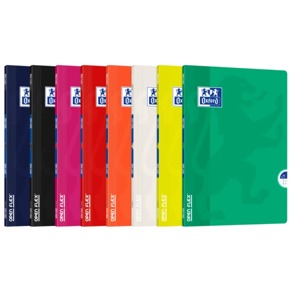 Thumbnail-Oxford School Classic Openflex A4 – Capa plástica resistente – Caderno grampeado 5×5 com margem – 48 folhas de papel de alta qualidade – Cores sortidas