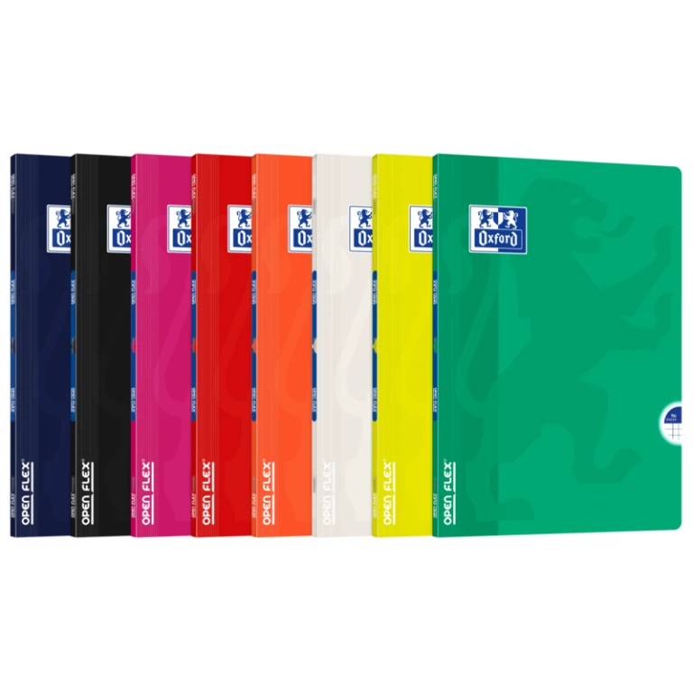 Thumbnail-Oxford School Classic Openflex A4 – Capa plástica resistente – Caderno grampeado 5×5 com margem – 48 folhas de papel de alta qualidade – Cores sortidas