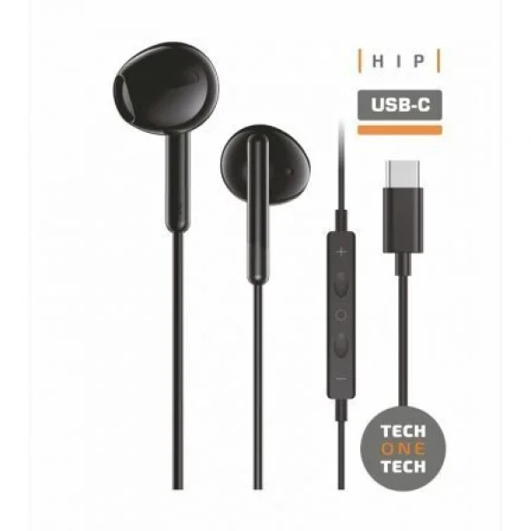 Thumbnail-TechOneTech ear Tech Hip USB-C Auriculares intraurais – Microfone integrado – Assistente de voz – Cabo de 1,20 m