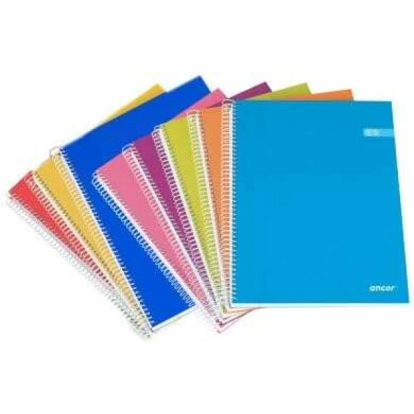 Thumbnail-Ancor Classic Stripes Cuaderno Spiral Size Folio Horizontal Stripe – 80 Folhas 90gr – Capa de papelão plástico – Cores sortidas