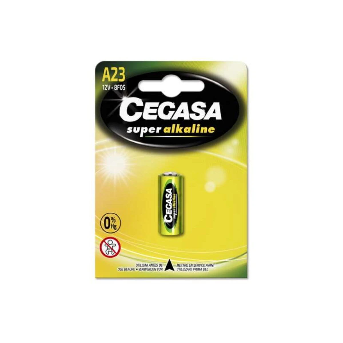 Thumbnail-Cegasa Super Alcalina 8F05 Pacote de 1 Bateria A23 12V – Alta Tecnologia – Confiabilidade – Alto Desempenho – Máximo Desempenho