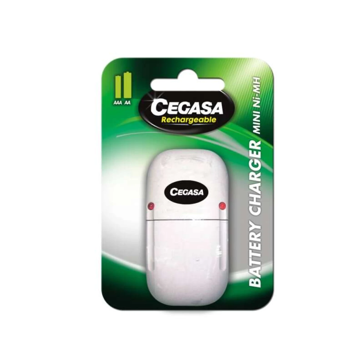 Thumbnail-Carregador de bateria Cegasa Compact AA/AAA – Recargas ilimitadas – Fácil de usar – Ideal para o lar – Cor branca