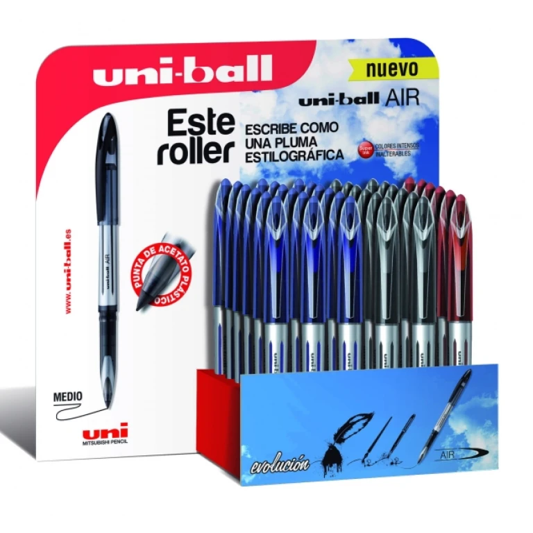 Thumbnail-Uni-ball Air 188 Expositor de 36 Rollerballs – Esferográfica 0,7mm – Escrita como Caneta-tinteiro – Tinta Pigmentada Resistente à Água e Luz – Cores Sortidas