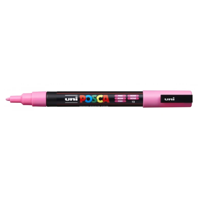 Thumbnail-Marcador de tinta Posca PC-3M – Ponta cônica de poliéster 0,9-1,3 mm – Tinta à base de água – Resistente à luz – Cor rosa