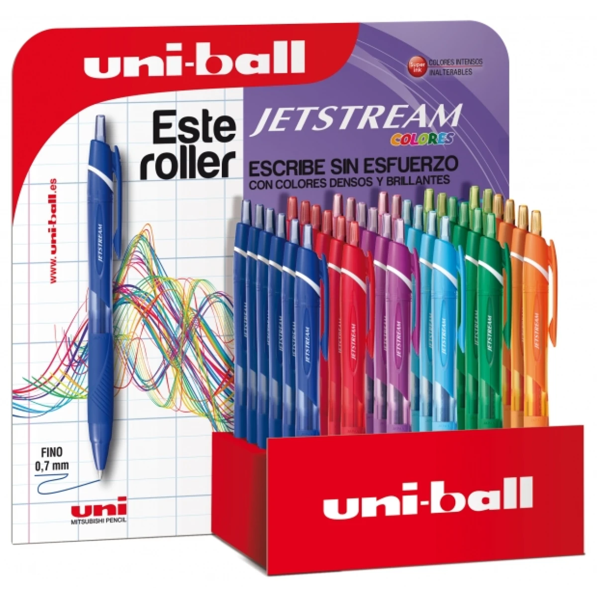 Thumbnail-Uni-ball SXN-150C JetStream Sport Expositor de 36 Canetas Retráteis – Esferográfica 0,7mm – Tinta Pigmentada Resistente à Água e Luz – Secagem Instantânea – Cores Sortidas