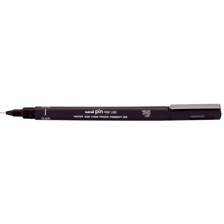 Thumbnail-Marcador Calibrado Uni-ball PIN05-200(S) – Ponta Poliacetal 0,5mm – Tinta Pigmentada Resistente à Água e Luz – Cor Preto