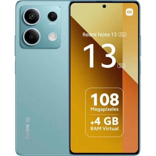 Thumbnail-Xiaomi Redmi Note 13 5G Smartphone Tela AMOLED 6,67″ – 6GB – 128GB – Câmera principal 108MP – Bateria 5000mAh – Suporta carregamento de 33W – Cor Azul