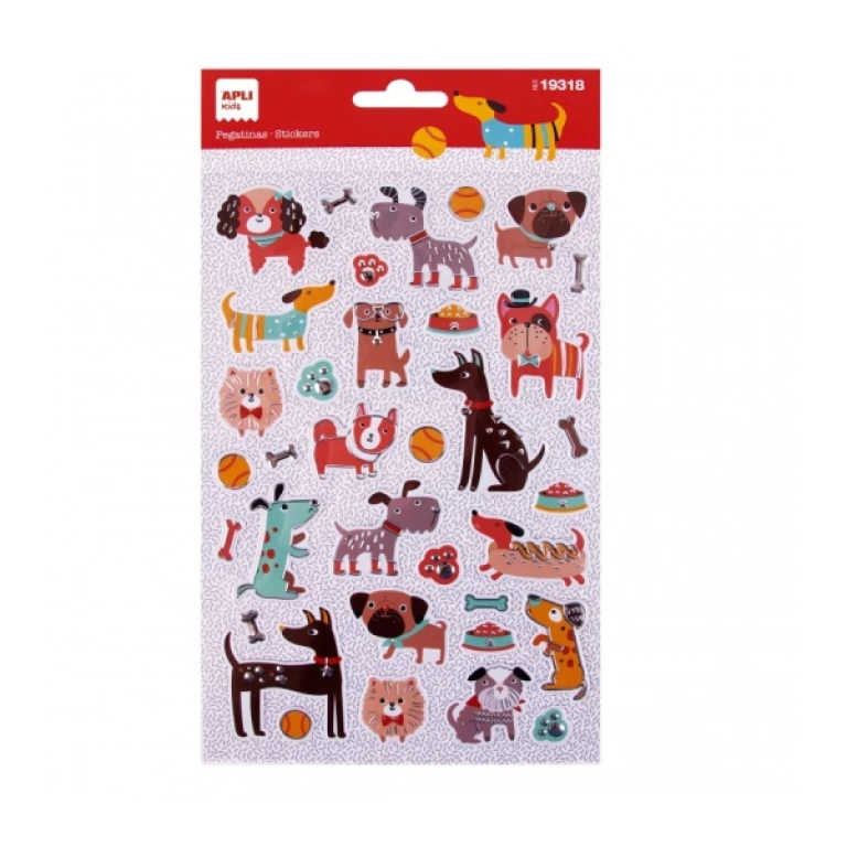 Thumbnail-Apli Bolsa de Pegatinas de Perritos – Gofrado – Detalhes Metalizados – Adesivo Permanente – Ideal para Scrapbooking e Decoração – Estimula a Criatividade Infantil e Psicomotora