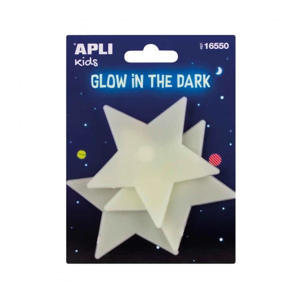 Thumbnail-Appli 3D Luminous Stars – Glow in the Dark – Adesivo Permanente – Decoração Versátil