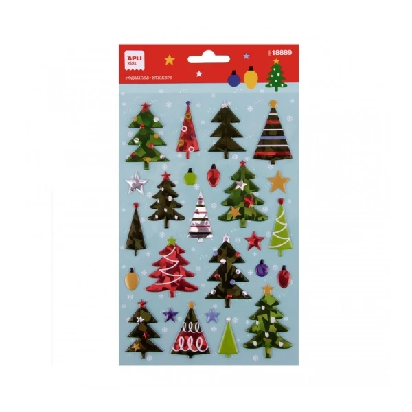 Thumbnail-Apli Bolsa de Adesivos Árvore de Natal – Detalhes Metálicos – Adesivo Permanente – Ideal para Scrapbooking e Decoração – Estimula a Criatividade Infantil e a Psicomotricidade