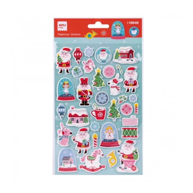 Thumbnail-Apli Bolsa de Pegatinas Navideñas Bolas de Neve – Borracha EVA – Adesivo Permanente – Ideal para Scrapbooking e Decoração – Incentiva a Criatividade Infantil e a Psicomotricidade