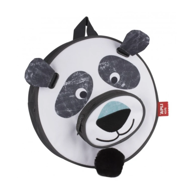 Thumbnail-Appli Mochila Panda – Compartimento Duplo – Fecho Zip – Alças Acolchoadas e Ajustáveis – Alça Suspensa Superior – Puxador com Pompom Cauda de Panda – Ideal para Escola e Berçário