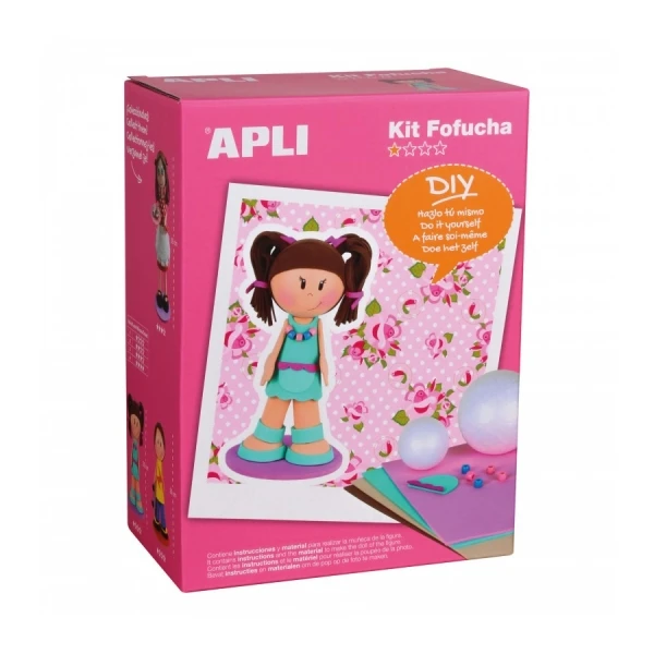 Thumbnail-Apli Kit de Manualidades Fofucha Niña – Inclui todo o material – Padrões e instruções visuais – Ideal para iniciantes – Atividade guiada