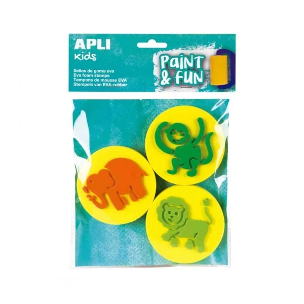 Thumbnail-Aplicativo Animal EVA Rubber Stamps – Elefante, Leão e Macaco – Desenvolver Habilidades Manuais e Criatividade – Estimulação Sensorial