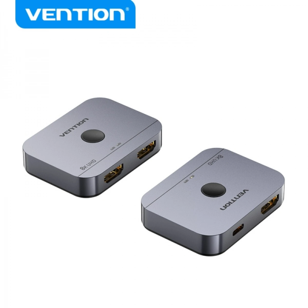 Thumbnail-Vention Switch/Splitter HDMI 2.1 8K Bidirecional HDMI Fêmea/USB-C Fêmea para 2x HDMI Fêmea – Cor Cinza