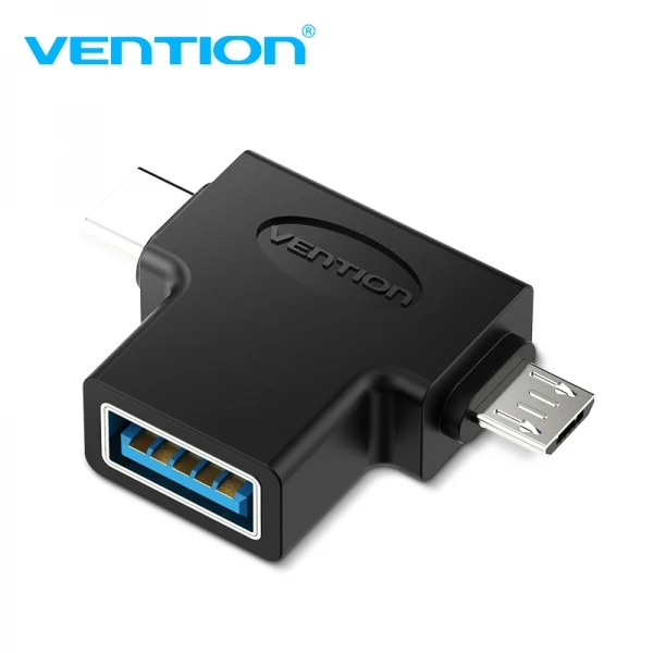 Thumbnail-Vention Adaptador USB 3.0 USB-C Macho para MicroUSB Macho – Cor Preto