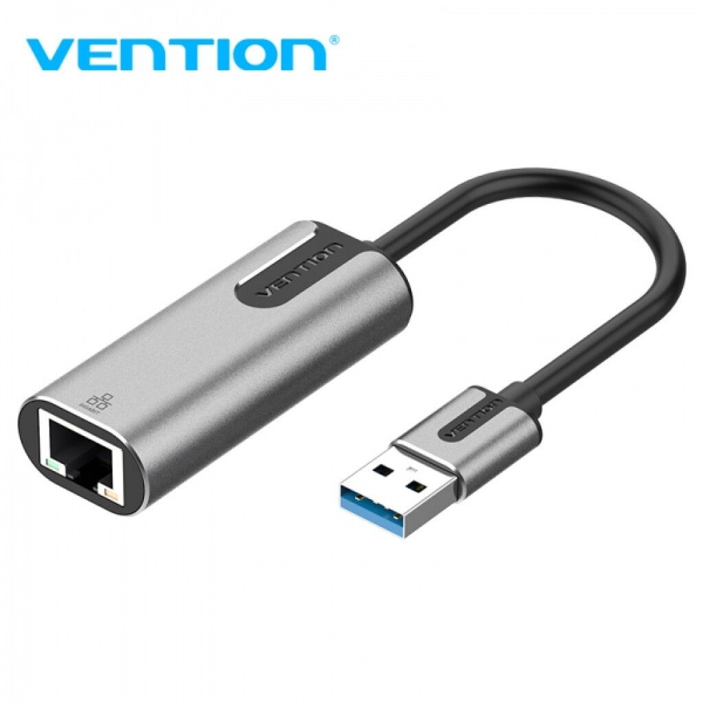 Thumbnail-Vention Adaptador USB 3.0 para RJ45 1000Mbps – 0,15m – Cor Cinza