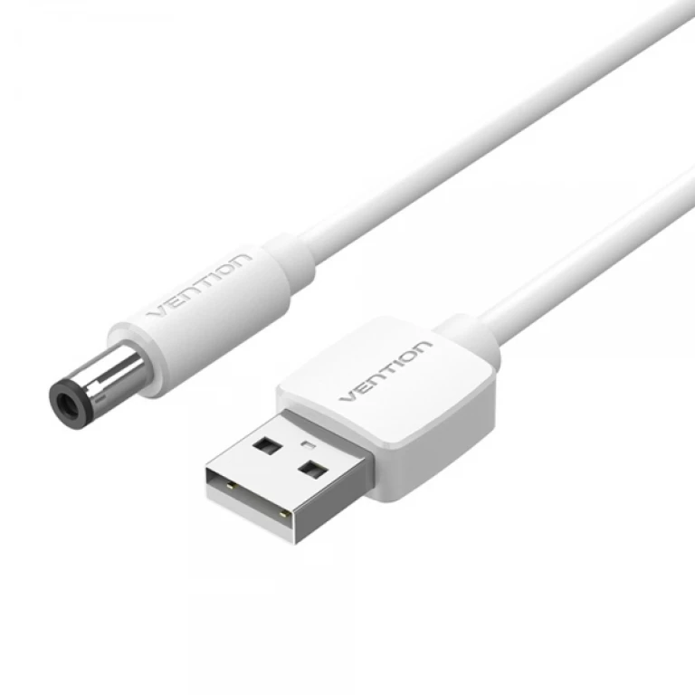Thumbnail-Cabo de alimentação Vention USB-A macho para DC 5,5 mm macho – 1,5 m – cor branca