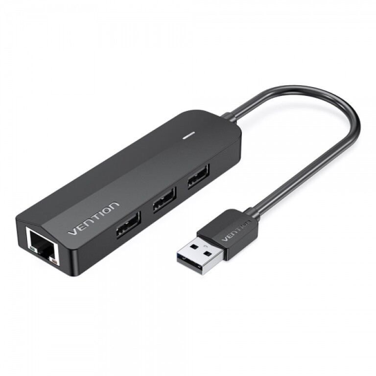 Thumbnail-Vention HUB 5 em 1 USB 2.0 a 3xUSB2.0/MicroUSB/RJ45 – 0,15m – Cor Preto