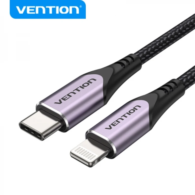 Thumbnail-Cabo Vention USB-C para Lightning 3A 27W 480Mbps MFi – 1m – Cor Roxa