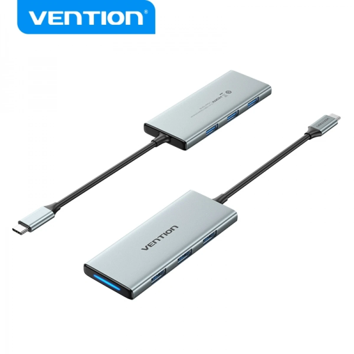 Thumbnail-Vention Docking Station 6 em 1 USB-C para HDMI 4K/3xUSB3.0/SD/MicroSD Reader – 0,15m – Cor Cinza