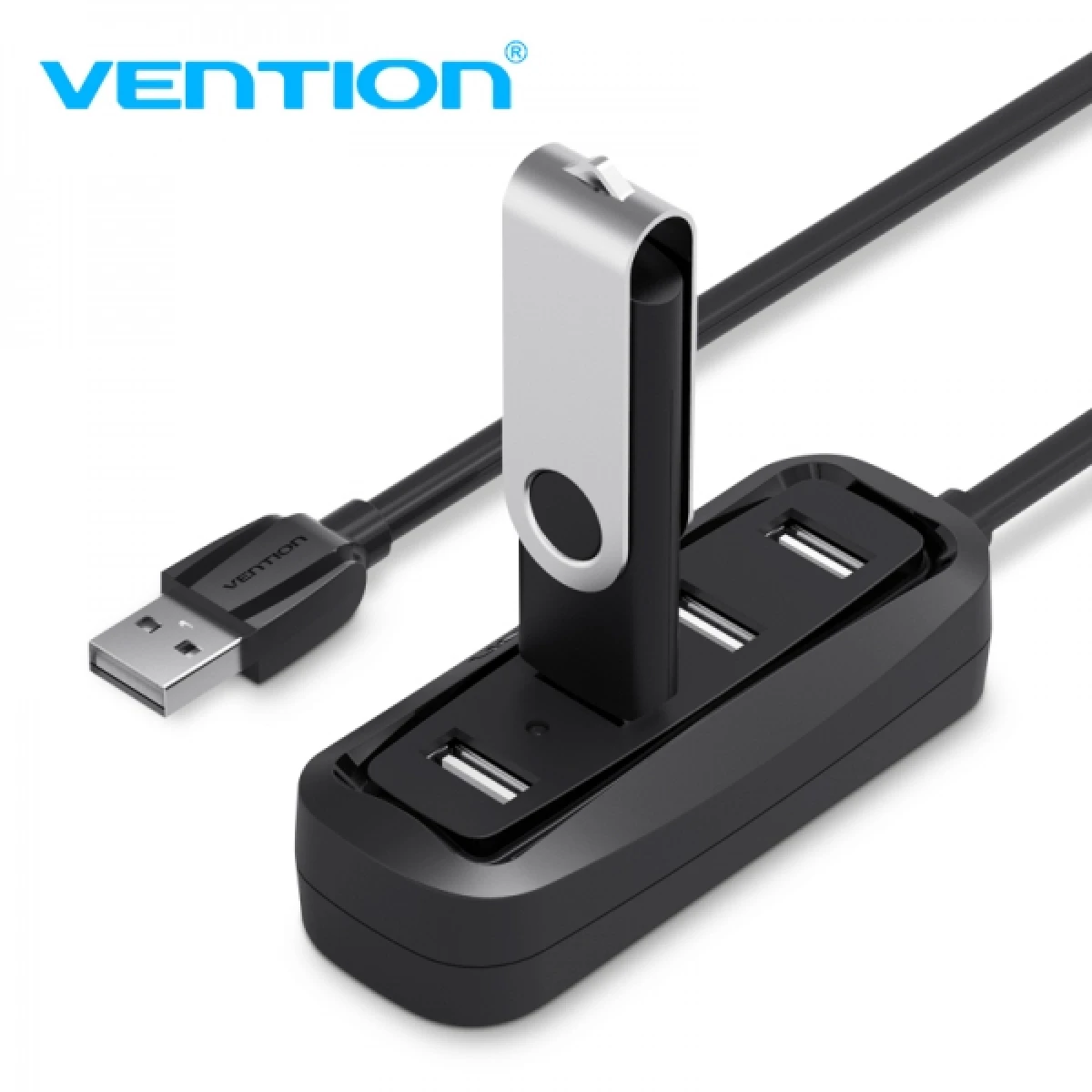 Thumbnail-Vention HUB 4 em 1 USB2.0 a 4xUSB2.0 – 0,15m – Cor Preto