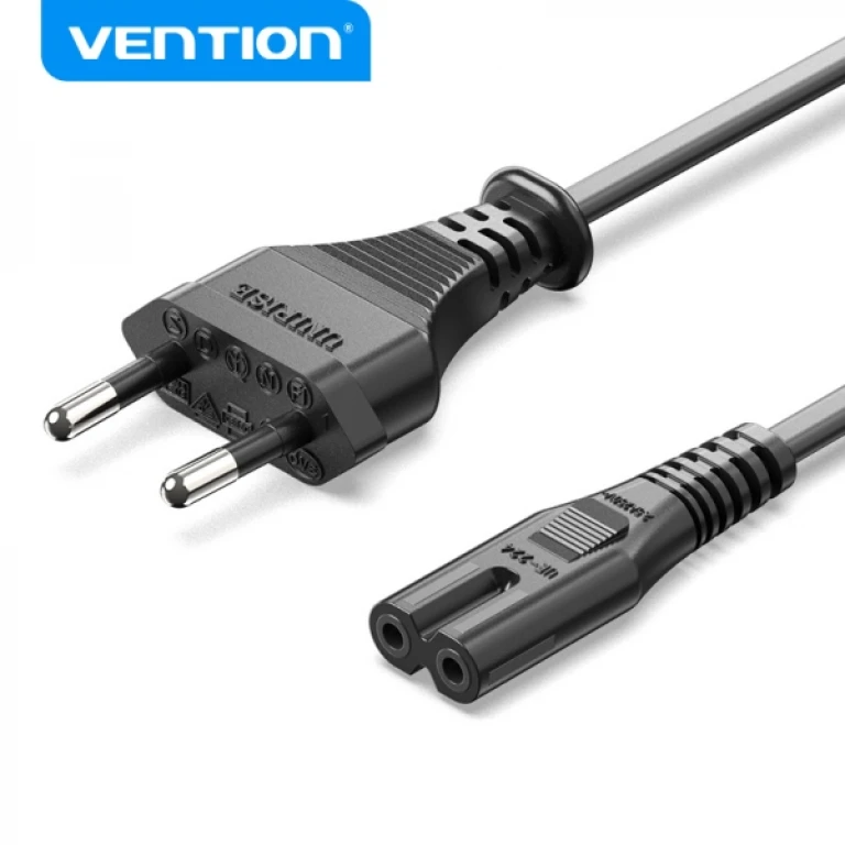 Thumbnail-Cabo de alimentação Vention Forma 8 CEE716 Macho para C7 Fêmea – 1,8m – Cor Preto