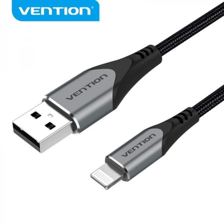Thumbnail-Cabo Vention USB-A para Lightning – 0,5m – 2,4A – 15W – 480Mbps – MFI – Cor Cinza