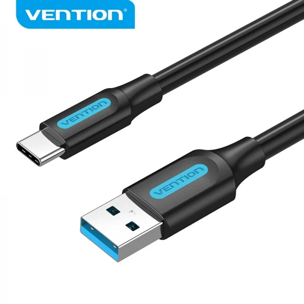 Thumbnail-Cabo Vention USB-A 3.0 Macho para USB-C Macho – 3A – 60W – 5Gbps – 0,5m – Cor Preto