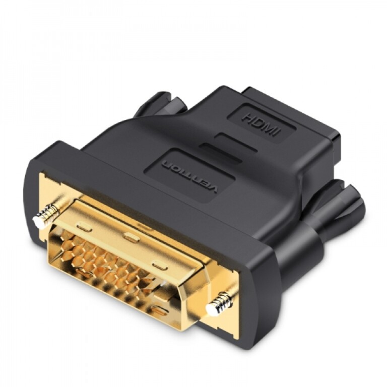 Thumbnail-Vention Adaptador DVI Macho para HDMI Fêmea – Cor Preto