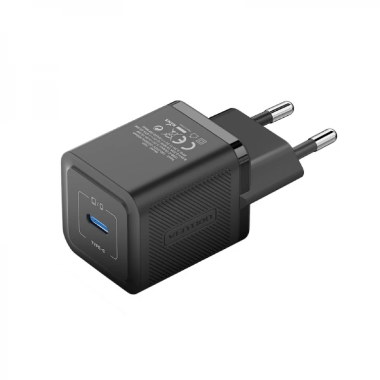 Thumbnail-Vention Carregador de Parede GaN USB-C 20W – Quick Charge EU – Cor Preto