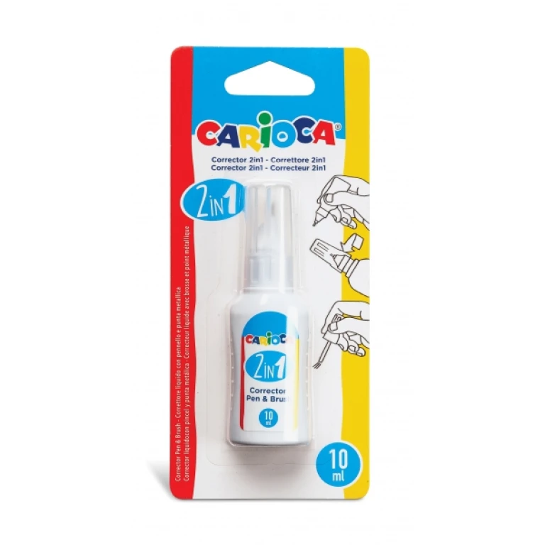 Thumbnail-Corretor Caneta e Pincel Carioca 2 em 1 – Caneta e Pincel – Pincel de Nylon Macio e Preciso – Ponta Metálica de Precisão – Secagem Rápida – Cor Branca