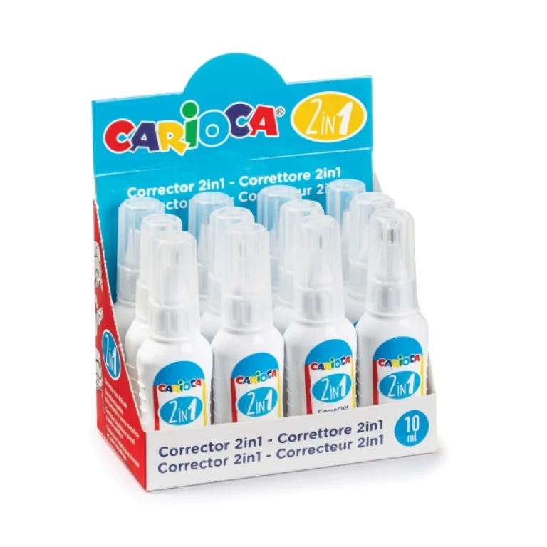 Thumbnail-Expositor Carioca de 12 Corretores 2em1 – Caneta e Pincel – Pincel de Nylon Macio e Preciso – Ponta Metálica de Precisão – Secagem Rápida – Cor Branca