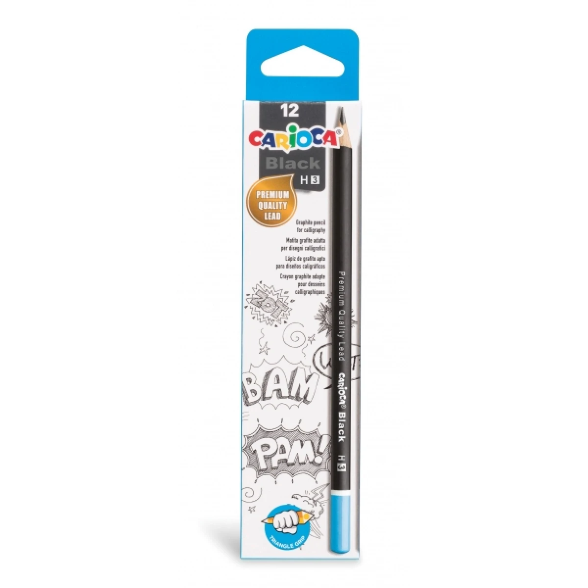 Thumbnail-Carioca Black H Pacote com 12 Lápis Grafite – Ponta Fácil de Apagar e Remover – Corpo Triangular Agradável ao Toque – Chumbo Resistente a Quedas – Cor Preto