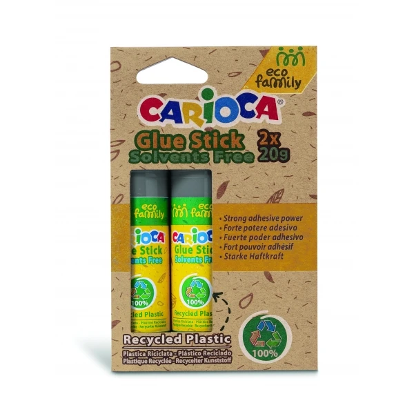 Thumbnail-Carioca Eco Family Pacote com 2 Bastões de Cola – Ideal para Casa, Escola e Escritório – Bastões de Papel, Fotos e Tecidos – Sem Solventes – Várias Cores